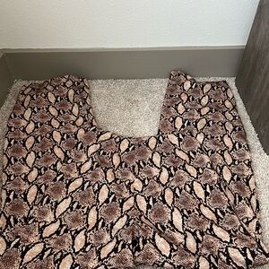 Snake Print Wide Leg Pants